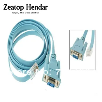 1,5 М RJ45 Ethernet к RS232 DB9 COM Порт Последовательные маршрутизаторы Сетевой адаптер Плоский синий кабель