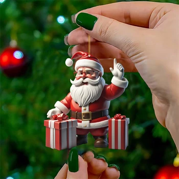 2023 Мультяшный Санта-Клаус, Подвеска, Рождественская елка, Навидад, Подарок на Новый год 2024, Рождественские украшения для дома, Ноэль