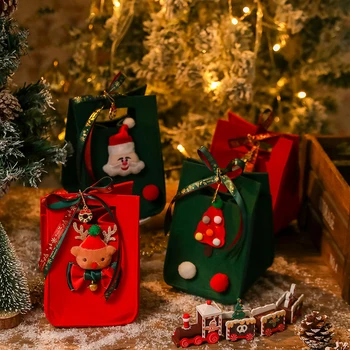 2ШТ 2024 Navidad В канун Рождества, Подарочный пакет Cortex Candy Santa, Рождественское украшение для дома, Подарочный пакет Snowflake Noel, Рождественская упаковка
