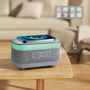 Bluetooth динамик приватный режим беспроводное зарядное устройство Bluetooth динамик светодиодные часы будильник аудио беспроводное зарядное устройство