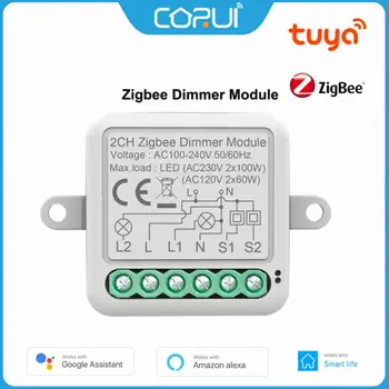 CORUI Tuya Smart Zigbee Light Светодиодный диммер Road Switch Приложение Smart Life Модуль дистанционного управления диммером Работает с Alexa Google Home