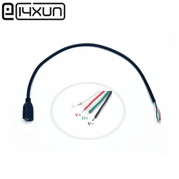EClyxun 1 шт 30 см Разъем Micro USB Кабель питания 4Pin V8 Черный Разъем для зарядки и передачи данных