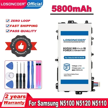 LOSONCOER 5800 мАч Батарея Для Samsung N5100 N5120 Galaxy Note 8,0 N5110 GT-N5100 GT-N5110 SP3770E1H