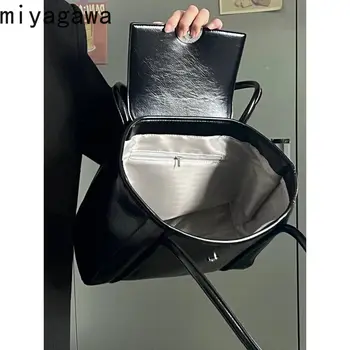 Miyagawa 2023 Новая модная универсальная студенческая классная сумка из мягкой кожи большой емкости в японском стиле для поездок на работу на одно плечо
