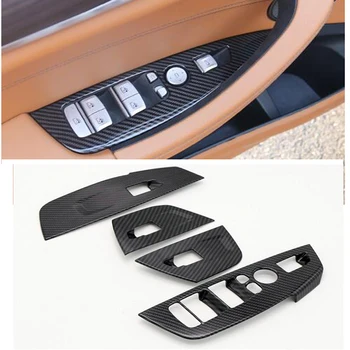 Для BMW X3 G01 2018 ABS Карбоновое волокно Внутренняя дверь Подлокотник Переключатель окна Крышка Украшения Панель управления Автоаксессуары 4 шт.