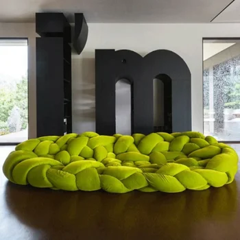 Креативный Дизайнерский тканый диван особой формы для гостиной, модельный номер Villa Python Sofa