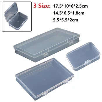 Мини-боксы Прямоугольная прозрачная пластиковая коробка для хранения Контейнер Упаковочная коробка для сережек Колец бусин Для сбора мелких предметов