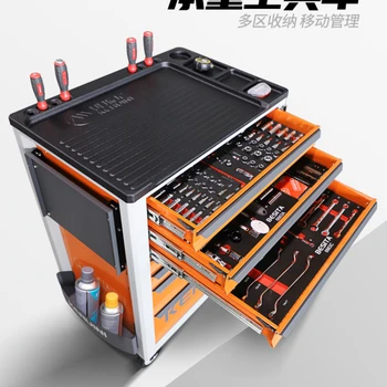 Многофункциональный инструмент для ремонта тяжелых мобильных автомобилей с выдвижным ящиком для инструментов для мастерской на небольшой тележке