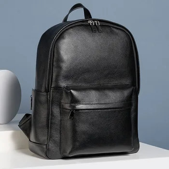Мужской рюкзак AETOO с кожаной головкой, деловой рюкзак большой емкости, модный рюкзак для отдыха и путешествий