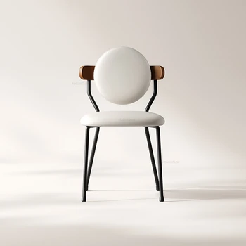 Обеденные стулья в кремовом стиле, креативная мебель для столовой, Домашний дизайнерский стул для кухни, табурет с железной спинкой, Скандинавский ресторанный стул