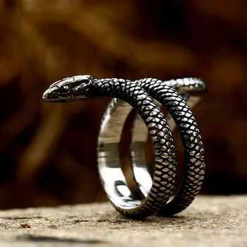 Панк-хип-хоп Кольцо в виде змеи из нержавеющей стали для мужчин и женщин, регулируемые кольца в виде змей с животными, модные аксессуары для вечеринок, подарок, Бесплатная доставка
