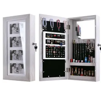 Подвесной Настенный Фото-Дисплей Для Ювелирных Изделий Armoire Cabinet Organizer Box С Зеркалом