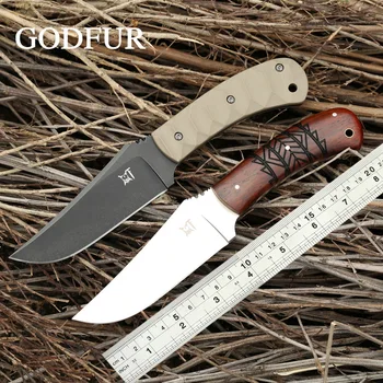 Походный стационарный нож GODFUR WKL со стальным лезвием DC53 или A8, Тактические ножи для выживания на охоте с деревянной ручкой G10, Инструменты EDC премиум-класса