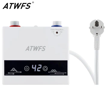 Проточный водонагреватель ATWFS 220V 4600W Электрические нагреватели для ванной комнаты, душа с горячей водой, отопления домашней кухни