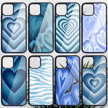 синий Чехол для телефона Love heart Circle с рисунком зебры PC Для iphone 14 11 13 12 x xs xr pro max mini plus Luxury shell funda