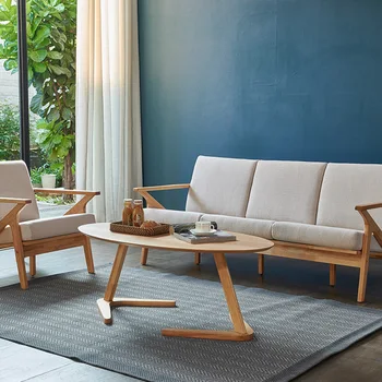Скандинавский чайный столик из массива дерева Импортный Маленький чайный столик для гостиной Многофункциональный домашний отдых