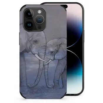 Чехол для телефона Elephant Love Для Iphone 14 13 12 11 Plus Pro Max Mini Xr 7 8 Для Чехла из Волокнистой Кожи Elephants Elephant Love Kiss