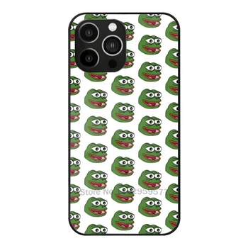 Чехол из закаленного Стекла Happy Frog Для Iphone 14 13 12 11 Pro Max X 7 8 Plus 6S 5S Case Meme The Frog Редкий Чехол Для Телефона