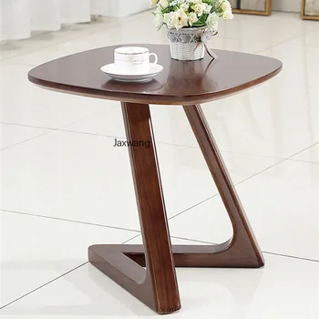 Японский чайный столик, приставной столик из цельного дерева, простой современный диван в гостиной, журнальные столики, Мини-балкон, круглый стол для отдыха из орехового дерева