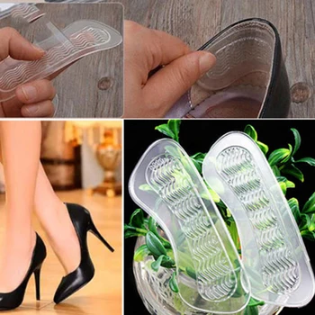 1 пара невидимых силиконовых противоскользящих подушек на высоком каблуке для задней части стопы, силиконовые стельки для обуви, подушка для обуви
