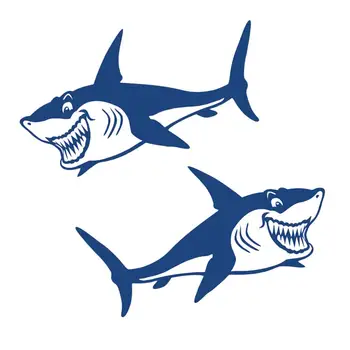 2 упаковки больших наклеек с изображением акулы, графика Рыбацкой лодки, Водонепроницаемая для каяка, каноэ, лодки, доски для серфинга