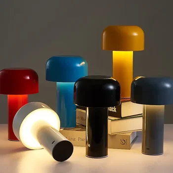 2024 светодиодных фонаря Портативный Беспроводной Сенсорный Перезаряжаемый ночник Дизайнерский Грибной стол USB Настольная лампа для украшения дома