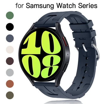 20мм 22мм Силиконовый ремешок для Samsung Galaxy Watch 6 Classic Sport Сменный ремешок для часов Браслет для Samsung Watch 5 Pro Band