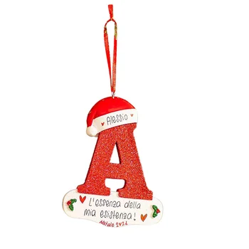 26 Английских букв для украшения автомобиля, Декоративная подвеска в виде Рождественской елки, домашний декор, автомобильные аксессуары, брелок для ключей