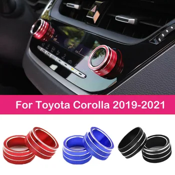 2шт для Toyota Corolla 2019 2020 2021 Ручки Регулировки громкости центрального кондиционера автомобиля, Кольцевая Накладка, Крышка ручки переменного Тока, Аксессуары для отделки,