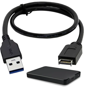 40 СМ Штекер USB Type E К USB 3.0 Штекерному Адаптерному Кабелю Type A с Винтовым Адаптером-Удлинителем для Крепления на панели 5 Гбит/с для Материнской платы