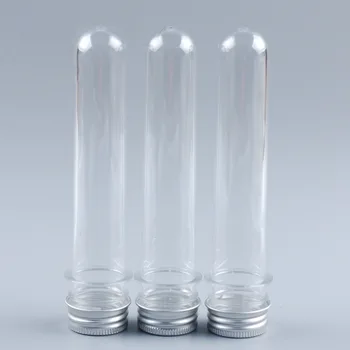 40шт ПЭТ 50 мл Прозрачная пластиковая пробирка для конфет Контейнер для теста Тюбик соли для ванн с алюминиевыми завинчивающимися крышками