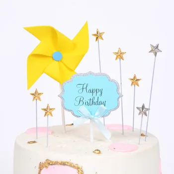 5 шт./компл. Серебряная звезда Красочный золотой детский душ для детей Топперы для торта Топпер для торта на День рождения Для украшения торта Поставка аксессуаров
