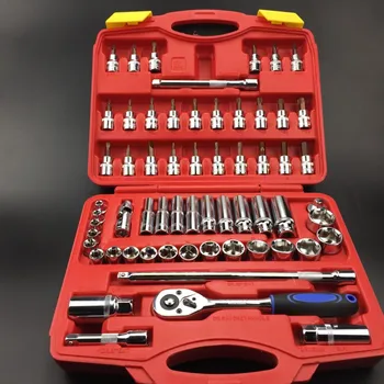 61 Шт. комбинированный набор гаечных ключей с храповым механизмом для ремонта автомобилей с автомобильным комплектом
