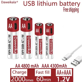 AA + AAA USB зарядка 1,2 В AA 4800 мАч перезаряжаемая литиевая батарея игрушечная мышь с дистанционным управлением + бесплатная доставка