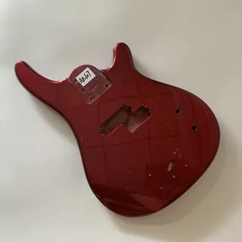 AB617 PB бас-гитара красного металлического цвета с незаконченным корпусом из электро-баса из массива липы, Правая рука, аксессуары для замены своими руками