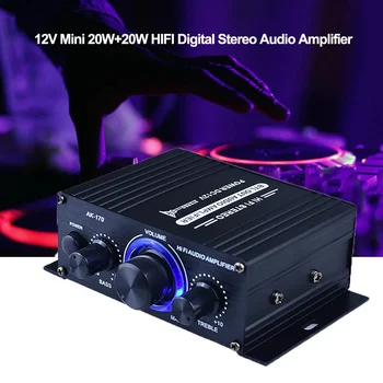 AK170 12V Mini 40W 20*20W HIFI Цифровой Стерео Аудио Усилитель для Автомобиля AMP Amplificador FM-Радио Микрофон Автомобильный Домашний Кинотеатр