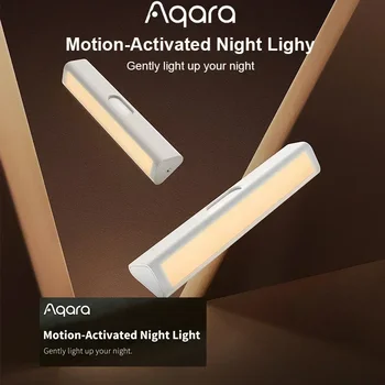 Aqara Индукционный светодиодный ночник, Магнитная установка с датчиком освещенности человеческого тела, 2-уровневая яркость, Время ожидания 8 месяцев
