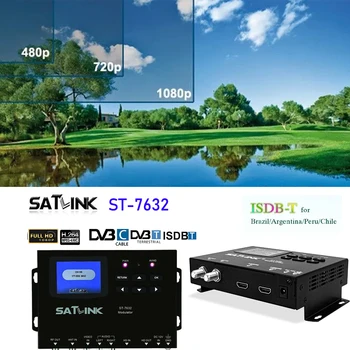 DHL/UPS SATLINK ST-7632 DVB-T ISDB-T DVB-C Модулятор Бразилия европа Япония Чили 1 Маршрут MPEG4 ST7632 Модулятор Источник сигнала