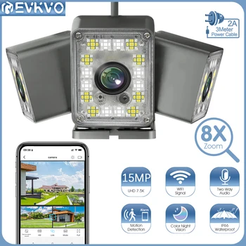 EVKVO 15-Мегапиксельная Трехобъективная WIFI Пуля-Камера С Тремя Экранами Искусственного Интеллекта Обнаружения Человека Наружная 9-Мегапиксельная IP-Камера Безопасности CCTV Hopeway