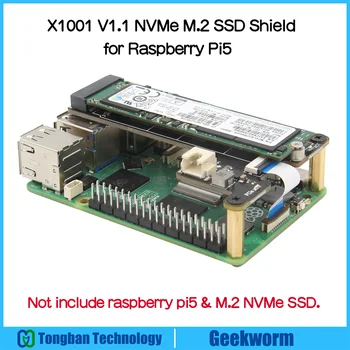 Geekworm X1001 V1.1 pcie M.2 NVMe SSD 2280 PIP PCIe Периферийная плата Щит для Raspberry Pi 5
