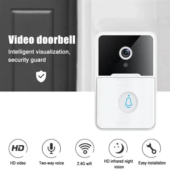 HD Визуальная Интеллектуальная камера безопасности Дверной звонок Беспроводное видео с ИК ночным видением Запись видео Защита безопасности дверного звонка