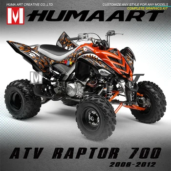 HUMAART с полным покрытием, графические наклейки для квадроциклов, комплект наклеек для Yamaha Raptor 700 2006 2007 2008 2009 2010 2011 2012