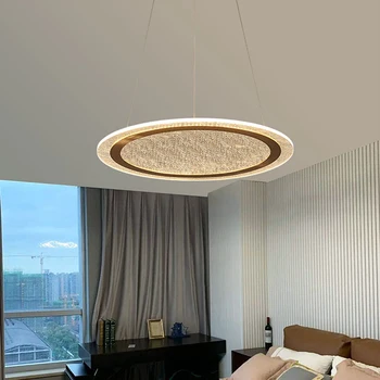 JMZM Современный светодиодный ультратонкий круглый подвесной светильник в скандинавском минималистичном стиле, Акриловая люстра для гостиной, спальни, ресторана Light New