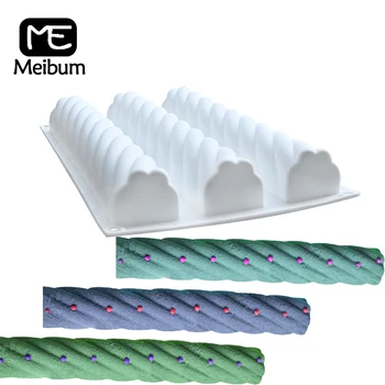 Meibum Силиконовая форма для маффинов в форме спирали с 3 полостями, форма для выпечки шоколадного мусса, Инструменты для выпечки Французских десертов