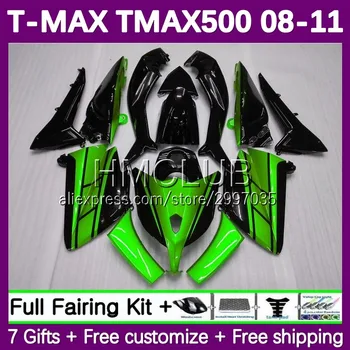 OEM-обтекатель для YAMAHA TMAX MAX 500 T MAX500 TMAX500 156No.79 MAX-500 08 09 10 11 T-MAX500 2008 2009 2010 2011 Кузов Зеленый черный