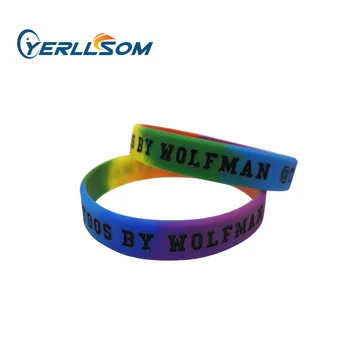 YERLLSOM 200 шт./лот Бесплатная Доставка Индивидуальные Персонализированные Печатные Логотипы, Сегментированные Силиконовые браслеты Для Мероприятий Y060713