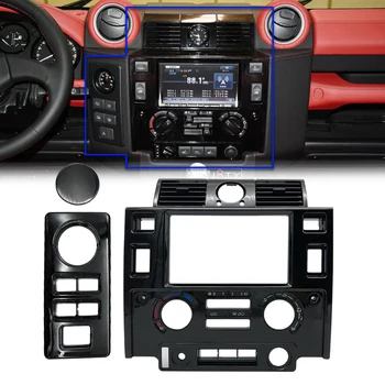 Автомобильный стайлинг, Тюнинг Деталей интерьера, комплект с двойной панелью Din для Land Rover Defender, глянцевый черный, матово-черный карбон, внешний вид