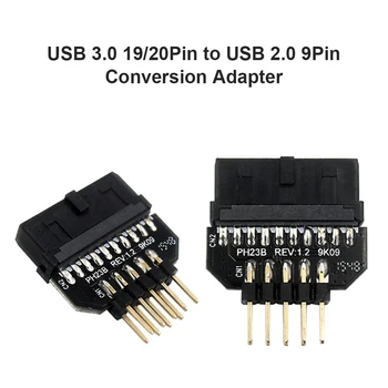 Адаптер-конвертер с разъемом на передней панели материнской платы USB 3.0 20Pin на USB 2.0 9Pin