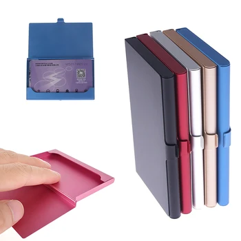 Алюминиевый ящик для хранения бизнес-удостоверения личности, держатель кредитной карты, бизнес-флип-кейс для карт