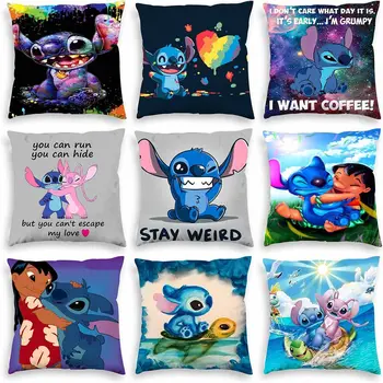 Аниме-мультфильм Disney Stitch, подушка для домашнего дивана, подушка для автомобиля, Подушка для общежития, Украшения для Дня рождения, Подарки для детей, принадлежности для вечеринок